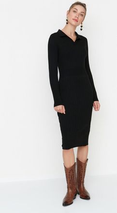 Trendyol Dames Polo hals lichaamssconisch Midi Jurk