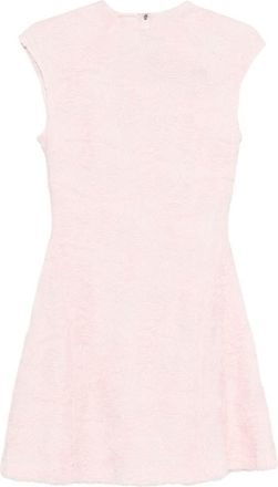 Rotate Short Pink Dress With Pink Floral Embroidery