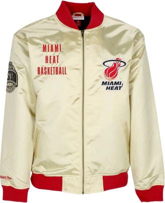 Mitchell & Ness Miami Heat NBA Team Bomberjack - Heren - Bomber jackets - Geel - XL - Katoen - Jassen