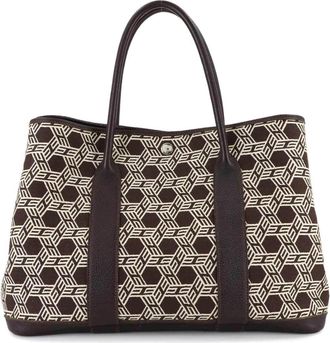 Herm&egrave;s Beige Brown Toile So H Leather Handbag Tote Bag (Pre-Owned)