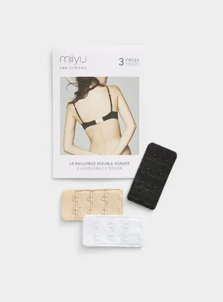 Miiyu Womens Double-hook bra extender Set of 3