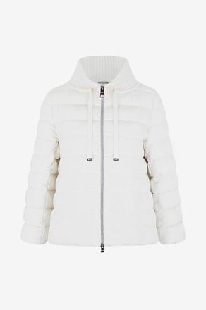 Herno Cape-Daunenjacke aus Samt Resort Dusty