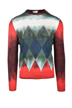 Ballantyne Argyle Patterned Knit Sweater