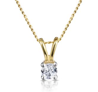The Diamond Store Diamond Solitaire Necklace 0.15CT Diamond 9K Yellow Gold