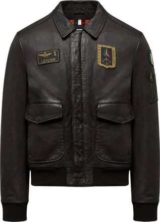 Aeronautica Jassen, Heren, Zwart, L, Katoen, 262Pn 0895U100839 Leren Jas