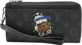 Louis Vuitton Pre-owned Zippy Dragonne Monogram Eclipse Lange Portemonnee - Dames - Vintage Clutch - Zwart - ONE Size - Leer - Vintage