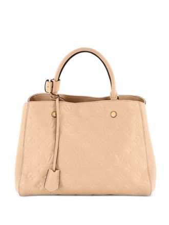 Louis Vuitton Borsa a mano Montaigne MM in pelle Empreinte con monogramma - Toni neutri