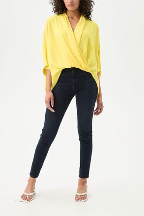 Trina Turk Concourse Oversized Surplice Top in Lavandou Lemon at Nordstrom, Size X-Small