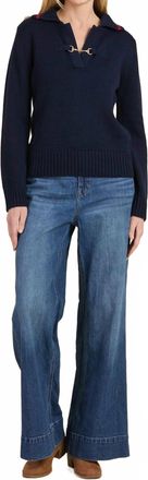 Tyler Böe Horse Bit Polo Sweater In Navy