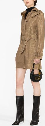 Versace Womens Cotton Trench Coat - Tan Sheepskin - Size EU 36 (Womens)