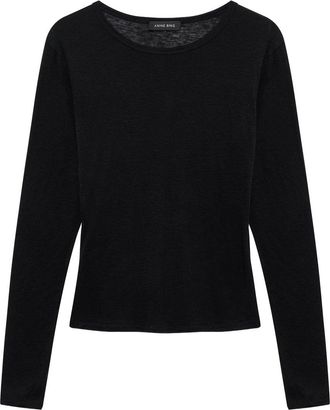Anine Bing Sylvie Long Sleeve Tee - Black