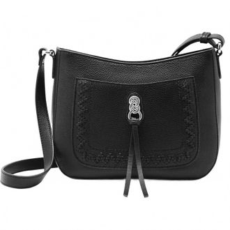Brighton Womens Interlok Orla Crossbody Bag In Black