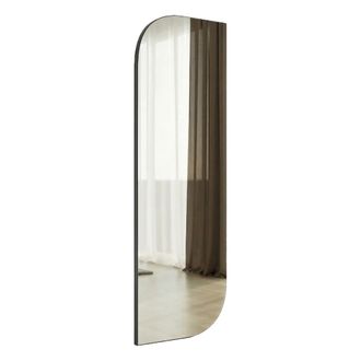 Dmora Espejo Librizzi, Forma Rectangular, De Pared, Estructura Transparente, 40x120 Cm Alto, Negro