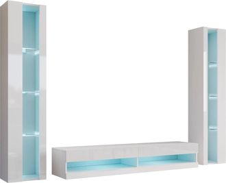 Mirjan24 Conjunto De Sal&oacute;n Vilrin V, Blanco + Blanco Brillante