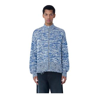 Marni Cardigans, male, Blue, Size: XL Lana and Alpaca Cardigan