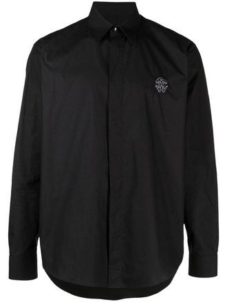 Roberto Cavalli embroidered-logo cotton shirt - Black