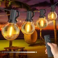 OEM Guirnalda De Luces Exteriores Regulable, 15 M De Guirnalda Con Mando A Distancia, 25+1 Bombillas Irrompibles, Resistente Al Agua Ip45, 2700 K [clase E