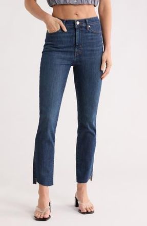 Frame Denim High Waist Step Hem Straight Leg Jeans in Twyla Cascade at Nordstrom Rack, Size 23