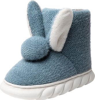 Generic Women Slip On Boots Size 4 Casual Cute Cartoon Rabbit Shoes Warm Fur Lined Ankle Boots Winter Thickened Plush Short Shoes Non Slip Lightweight Snow Bo