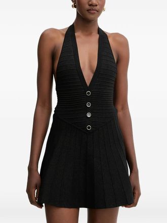 Retrof&ecirc;te Cinzia button-detail mini dress - Black