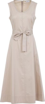 PESERICO Beige Cotton Long Dress-Donna
