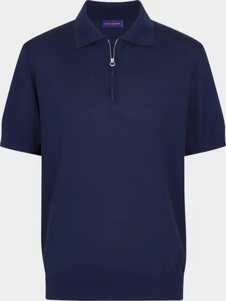 Stefano Ricci Men & apos;s Quarter-Zip Short-Sleeve Polo Sweater