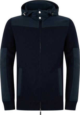 Moorer Sweater met rits en capuchon - Heren - Vesten met rits - Blauw - M - Wol - Hoodies & sweatvesten