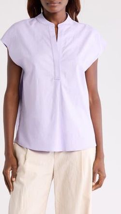 Vince Linen Blend Top in Light Hyacinth at Nordstrom Rack, Size X-Small