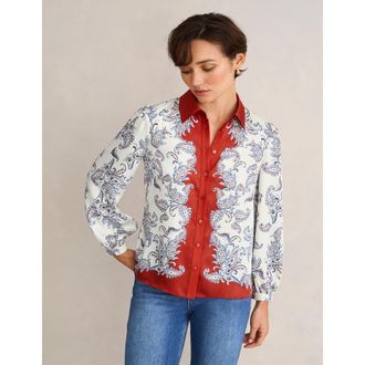 Hobbs London Mariella Print Shirt in Cream Multi at Nordstrom, Size 10