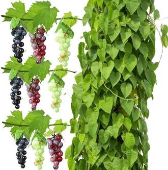OEM Racimo De Uvas Artificiales - Uvas Decorativas Realistas - Juego De 9 Piezas