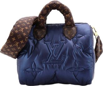 Louis Vuitton Blue Monogram Quilted Econyl Nylon Speedy Bandouliere 25 (Authentic Pre-Loved)