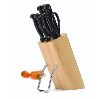 Kitchen Craft Set De 6 Cuchillos Con Soporte De Madera