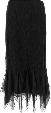 Valentino Garavani Black Lace Skirt