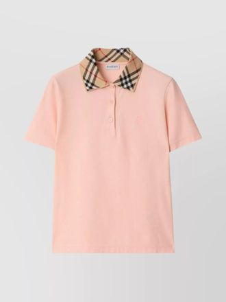 Burberry collared check ribbed short sleeves