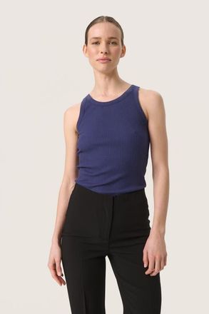 Soaked In Luxury Simone Rib Jersey Slim Fit Tank Top in Patriot Blue at Nordstrom, Size Xx-Large