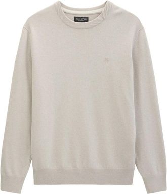 Marc O'Polo Gebreide Pullover Lange Mouw - Dames - Ronde hals truien - Grijs - 3XL - Katoen - Truien & Vesten