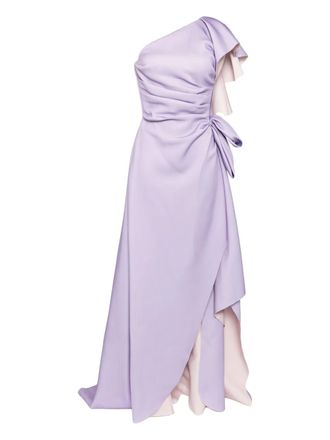 Saiid Kobeisy draped flared dress - Purple