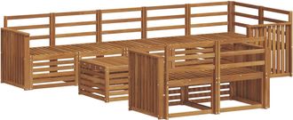 vidaXL Conjunto De Sof&aacute;s De Exterior 9 Uds. Natural Poli&eacute;ster Vidaxl