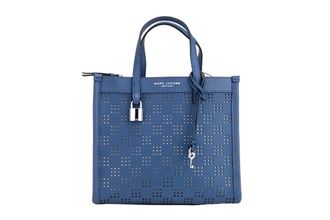 Marc Jacobs Marc Jacobs Mini Grind Blue Sea Perforated Leather Crossbody Tote Bag Womens Purse