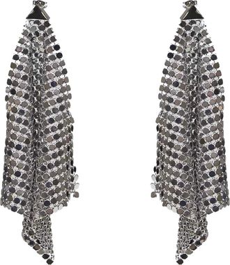 Paco Rabanne Pixel Chainmail Earrings - female - Rabanne - Earrings - Gray - ONE SIZE - Accessories