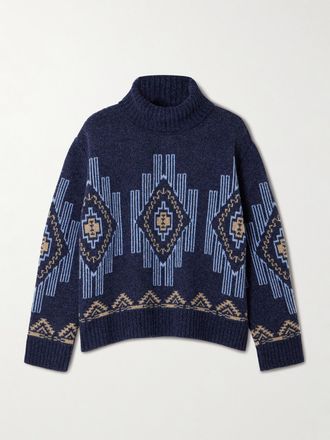 We Norwegians Pullover In Misto Lana Jacquard Kautokeino - Blu