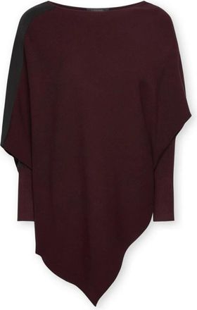 Elena Miro Truien & Vesten, Dames, Rood, 2Xl, Polyester, Kimono trui met asymmetrische zoom