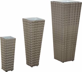 vidaXL Conjunto De Jard&iacute;n 3 Uds. 30 X 30 X 80 Cm Metal Vidaxl