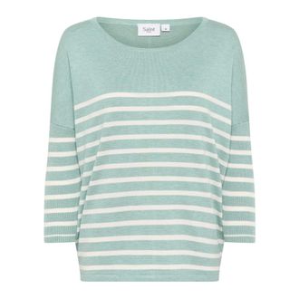 Saint Tropez MilaSZ R-neck St. Pullover - Dames - Truien - Groen - Maat: L