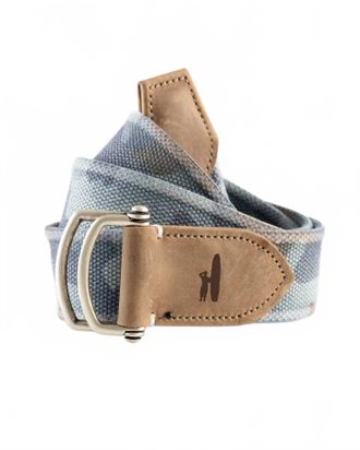 Johnnie-O Mens Washed Camo Belt In Blue