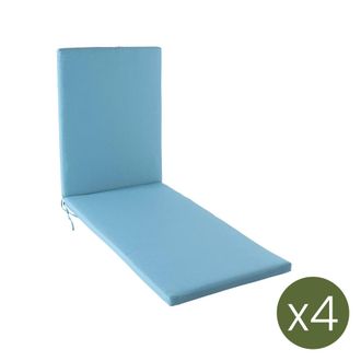 ED&Egrave;N JARD&Iacute; Pack de 4 cojines para tumbona de exterior color turquesa 196x60x5 cm