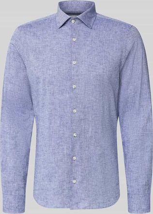 Roy Robson Slim Fit Freizeithemd mit Leinen-Anteil in Blau, Gr&ouml;&szlig;e XXL