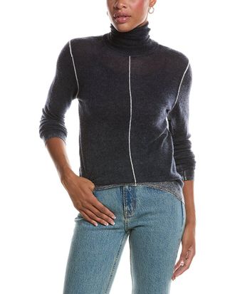 Autumn Cashmere Inked Mock Neck Cashmere Sweater