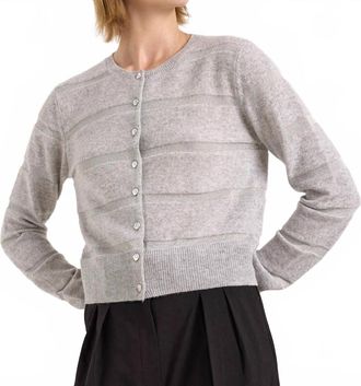 Brodie Simone Long Sleeves Cardigan In Grey/silver