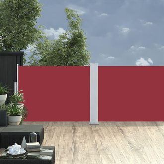 Berkfield Home Retractable Side Awning Red 120x1000 cm